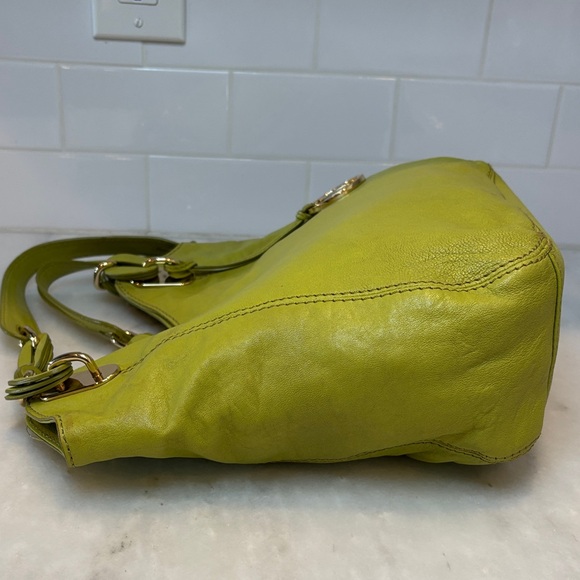 Michael Kors Lillie Chartreuse Chain-link Leather Hobo Shoulder Bag - HTF - Picture 10 of 16